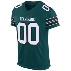 Custom Midnight Green White-Black Mesh Authentic Football Jersey Custom Midnight Green White-Black Mesh Authentic Football Jersey